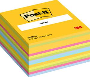 Post-It 7100172383 zelfklevend notitiepapier Vierkant Blauw, Groen, Roze, Geel 450 vel Zelfplakkend