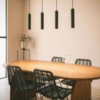 Led Hanglamp eettafel &apos;Robin&apos; zwart gu10 led lamp 4 spots