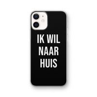 Ik wil naar huis - Zwart: iPhone 12 Transparant Hoesje