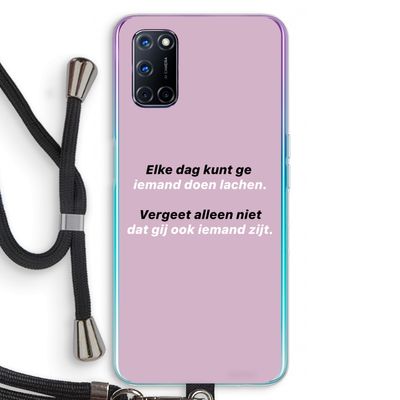 gij zijt ook iemand: Oppo A92 Transparant Hoesje met koord