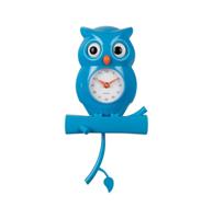 Karlsson Wandklok uil Pendulum - Blauw