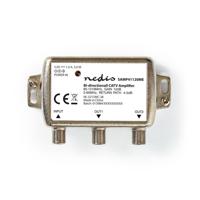 Nedis samp41120me catv versterker max. 9 db versterking 85 - 1218 mhz 2 uitgangen retourkanaal -4,5 db 5 - 65 mhz f