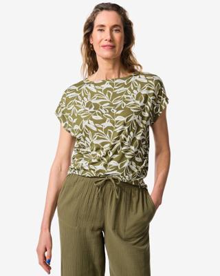 HEMA Dames T-shirt Amelie jersey bladeren groen (groen)