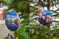 Foto's op kerstballen 20x40 cm