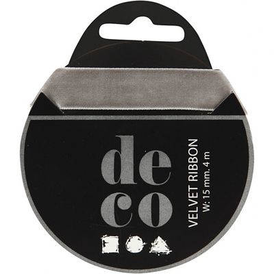 Creotime fluweellint 15 mm x 4 m grijs Creotime fluweellint 15 mm x 4 m grijs