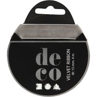 Creotime fluweellint 15 mm x 4 m grijs - thumbnail