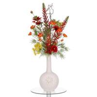 Bolvaas Chrysant keramiek D24xH41 wit