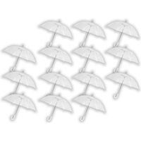 14 stuks Paraplu transparant plastic paraplu's 100 cm - doorzichtige paraplu - trouwparaplu - bruidsparaplu - stijlvol - - thumbnail