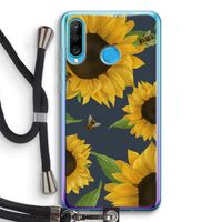Sunflower and bees: Huawei P30 Lite Transparant Hoesje met koord
