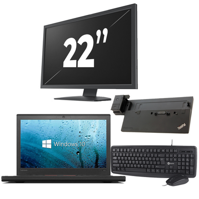 Lenovo ThinkPad X260 - Intel Core i5-6e Generatie - 12 inch - 8GB RAM - 256GB SSD - Windows 11 + 1x 22 inch Monitor