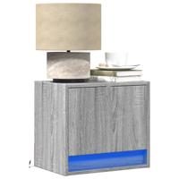Nachtkastjes met LED's 2 st wandgemonteerd grijs sonoma eiken