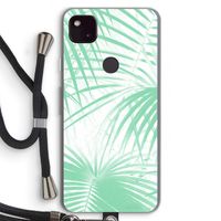 Palmbladeren: Pixel 4a 5G Transparant Hoesje met koord
