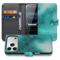 Apple iPhone 17 Pro Max | Bookcase | Hoesje Painting Blue Met 3 Pasjes