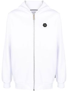 Philipp Plein veste Hexagon à capuche - Blanc