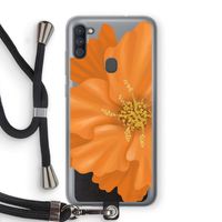 Orange Ellila flower: Samsung Galaxy A11 Transparant Hoesje met koord