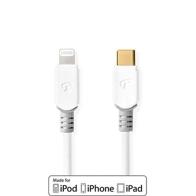 Nedis Lightning Kabel | Apple Lightning 8- Pins naar USB-C Male | 1 m | Wit | 1 stuks - CCBW39650WT10 CCBW39650WT10