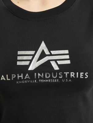 Alpha Industries / Longsleeve Basic Cropped Foil in zwart