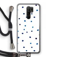 Blauwe stippen: Xiaomi Redmi 9 Transparant Hoesje met koord