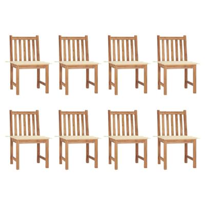 Tuinstoelen 8 st met kussens massief teakhout