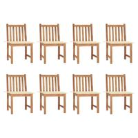 Tuinstoelen 8 st met kussens massief teakhout