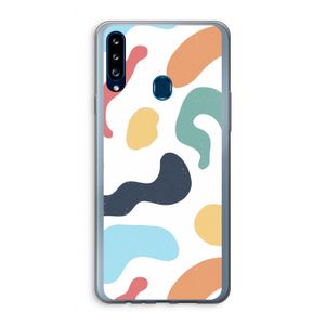 Memphis Shapes Blue: Samsung Galaxy A20s Transparant Hoesje