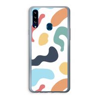 Memphis Shapes Blue: Samsung Galaxy A20s Transparant Hoesje