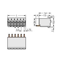 WAGO 2091-1174/000-1000 Male behuizing (board) 2091 Totaal aantal polen: 4 Rastermaat: 3.50 mm Inhoud: 200 stuk(s)