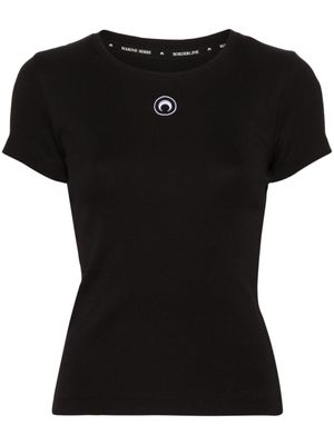 Marine Serre t-shirt en coton à logo Crescent Moon - Noir