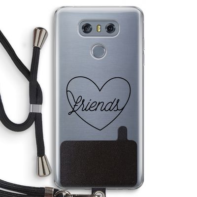 Friends heart black: LG G6 Transparant Hoesje met koord