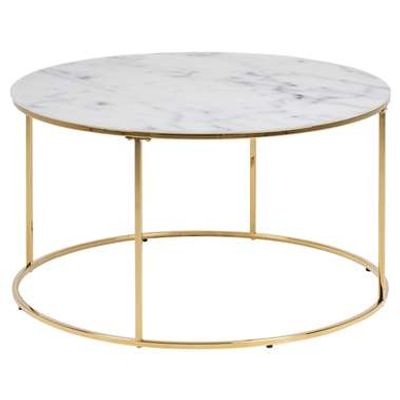 Salontafel Lousa - marmerprint/goudkleur - 44xØ80 cm