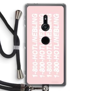 Hotline bling pink: Sony Xperia XZ2 Transparant Hoesje met koord