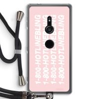 Hotline bling pink: Sony Xperia XZ2 Transparant Hoesje met koord