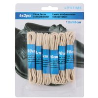 Lifetime Classics Schoenveters 90 Cm Polyester Wit 6 Paar - thumbnail