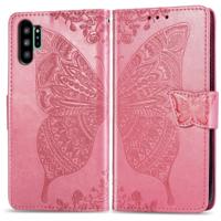 Butterfly Love bloemen reliëf horizontale Flip lederen case voor Galaxy Note10 Pro met houder & kaartsleuven & portemonnee & Lanyard (roze)