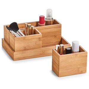 Make-up organizer - 28 x 18 x 11 cm - bamboe hout