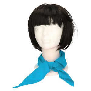 Verkleed bandana/sjaaltje/zakdoek - turquoise blauw - kleuren thema - Carnaval accessoires   -