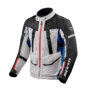 REV'IT! Sand 4 H2O Jacket, Textiel motorjas heren, Zilver Blauw