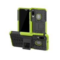 Band textuur TPU + PC schokbestendig geval voor Galaxy A20e/A10e met houder (groen)