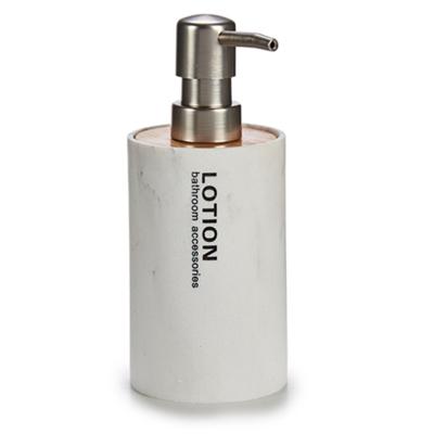 Arte r Zeeppompje/dispenser - marmer wit - 350 ml - navulbaar - toilet/badkamer