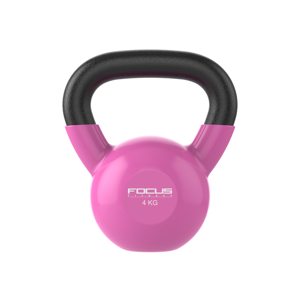 Kettlebell - Focus Fitness Vinyl - 4 kg - Roze