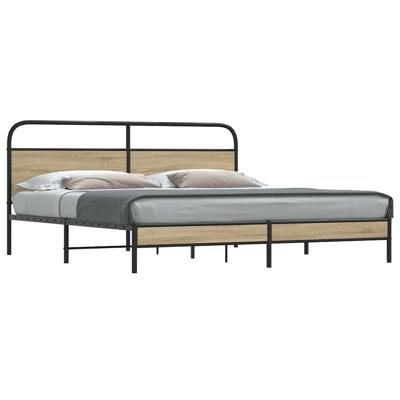 Bedframe zonder matras metaal gerookt eikenkleurig 200x200 cm