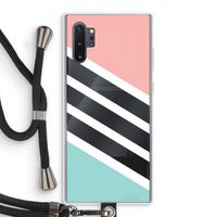 Strepen pastel: Samsung Galaxy Note 10 Plus Transparant Hoesje met koord