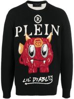 Philipp Plein pull brodé à col rond - Noir