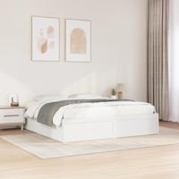 Bedframe zonder matras massief grenenhout wit 200x200 cm