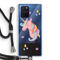 Roze eenhoorn: Samsung Galaxy Note 10 Lite Transparant Hoesje met koord