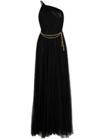 Elisabetta Franchi robe en tulle à une épaule - Noir