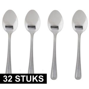 32x RVS Thee/dessertlepels 15 cm   -