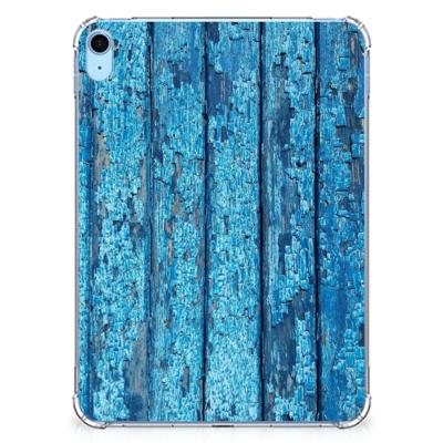 iPad (2022) 10.9 Silicone Tablet Hoes Wood Blue