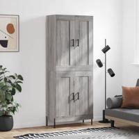 Hoge kast 69,5x34x180 cm bewerkt hout grijs sonoma eikenkleurig