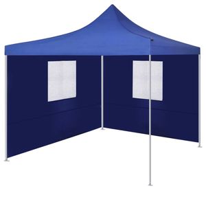 VidaXL Vouwtent met 2 wanden 3x3 m blauw